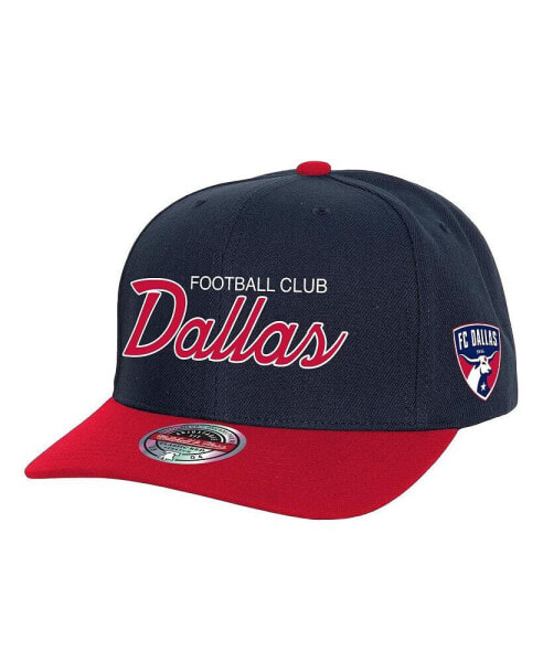 Men's Navy FC Dallas Team Script 2.0 Stretch Snapback Hat