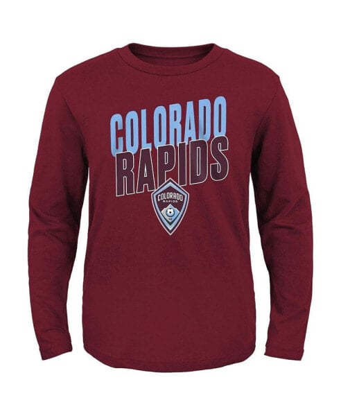 Big Boys and Girls Burgundy Colorado Rapids Showtime Long Sleeve T-shirt