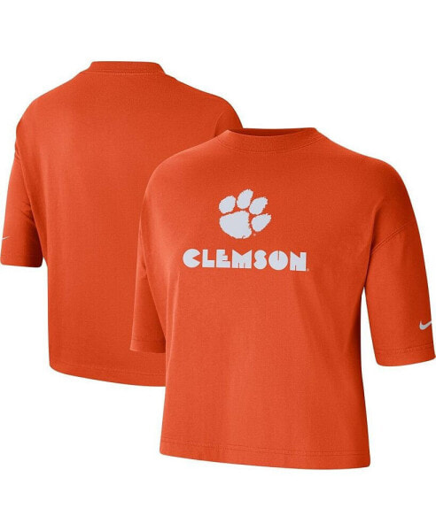 Women's Orange Clemson Tigers Crop Performance T-shirt