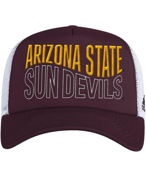 Men's Maroon and White Arizona State Sun Devils Wave Foam Trucker Snapback Hat