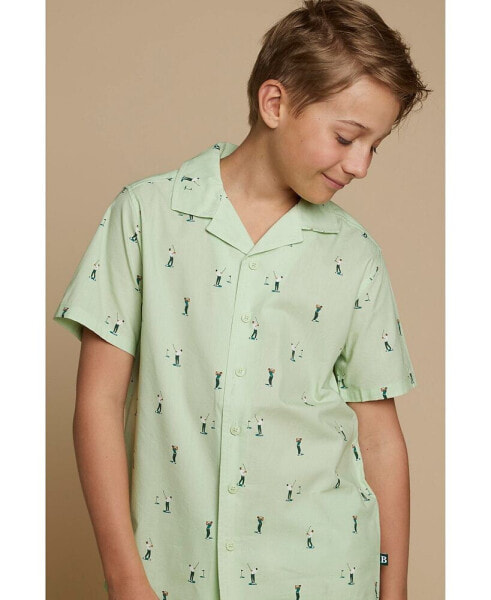 Рубашка для малышей Brooks Brothers с коротким рукавом и принтом Golfers