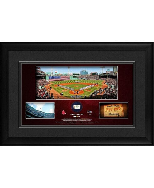 Boston Red Sox Framed 10" x 18" Stadium Panoramic Collage with a Piece of Game-Used Baseball - Limited Edition of 500