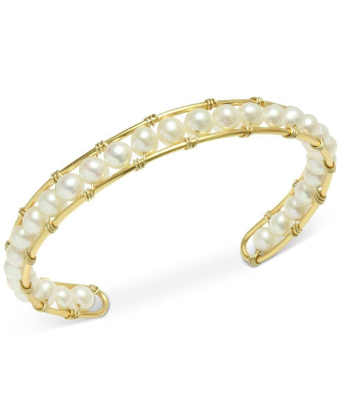 Браслет Macy's Freshwater Pearl Cuff Gold-Silver