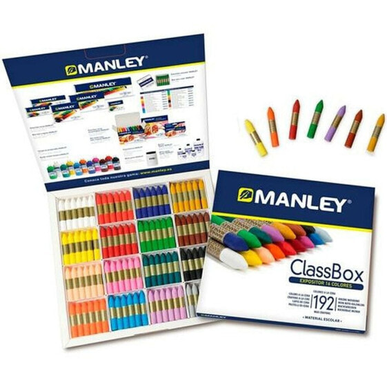 Цветные карандаши MANLEY School восковые упаковка 192 шт. 16 цветов