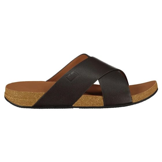 FITFLOP Iqushion Leather Cross Slides