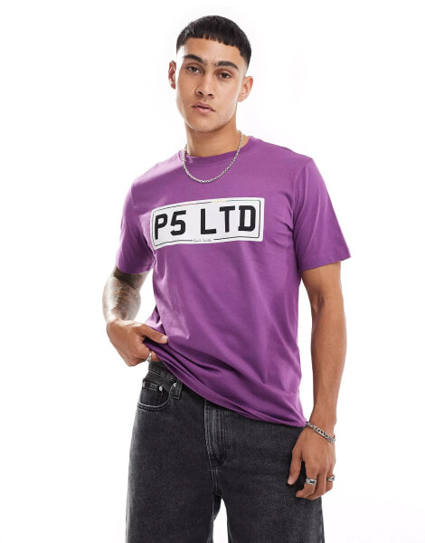 PS Paul Smith t-shirt with number plate print in purple