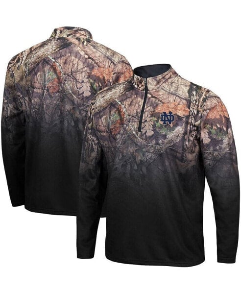 Men's Black Notre Dame Fighting Irish Mossy Oak Fleet II Quarter-Zip Jacket