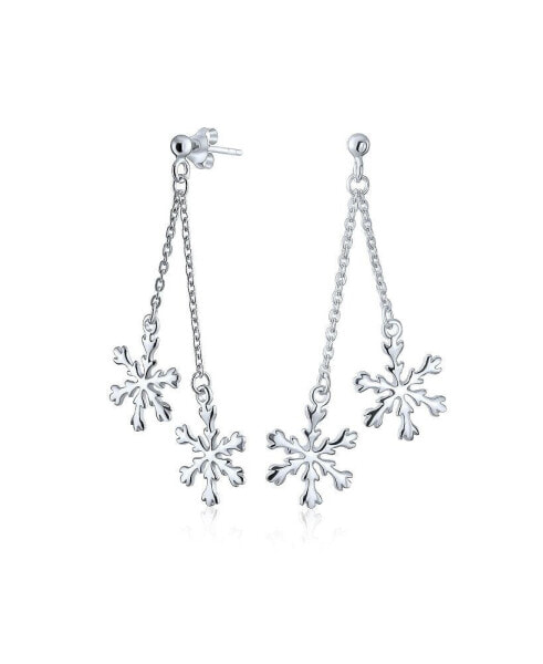 Серьги Bling Jewelry Christmas Holiday Snowflake Dangle Tassel