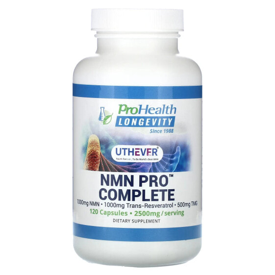 NMN Pro Complete, 2,500 mg, 120 Capsules (625 mg per Capsule)