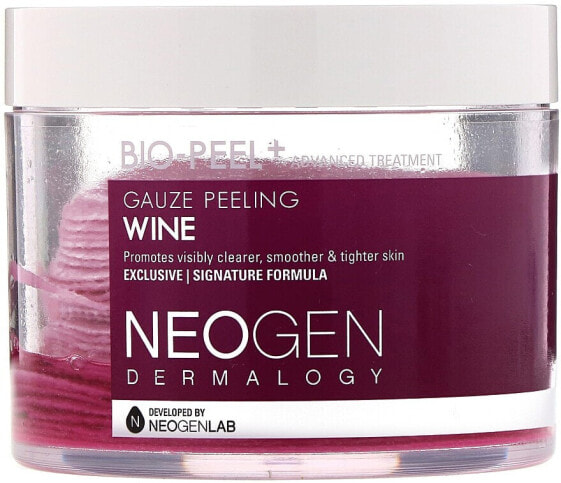 Reinigende Einweg-Gesichtspads mit Rotweinextrakt - Neogen Dermalogy Bio Peel Gauze Peeling Wine Set 8 St.