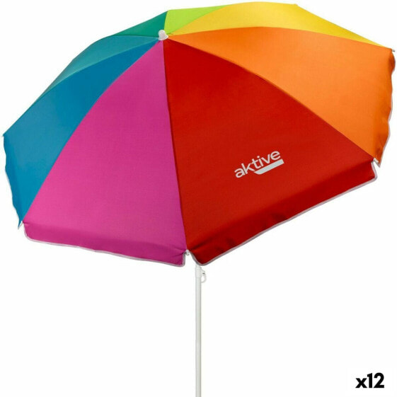 Пляжный зонт Aktive Разноцветный Сталь 180 x 185 x 180 cm (12 штук)