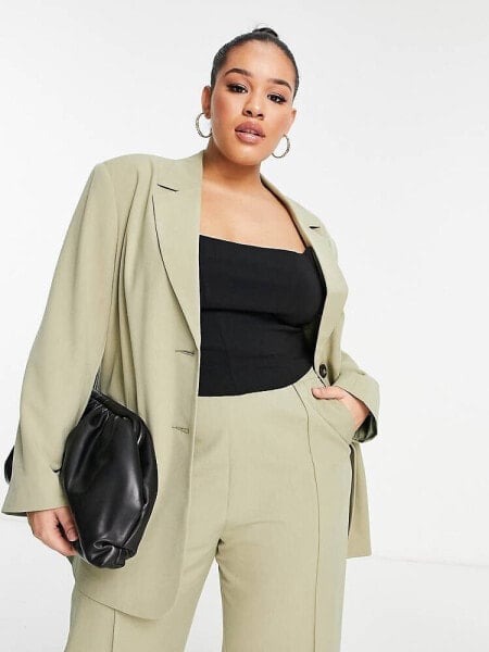 ASOS DESIGN Curve commuter suit blazer in sage