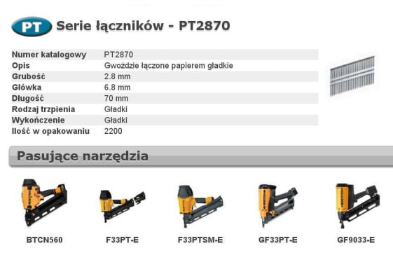 Bostitch Nails Pt 33` 2,8 x 70 мм 2200 ПК.