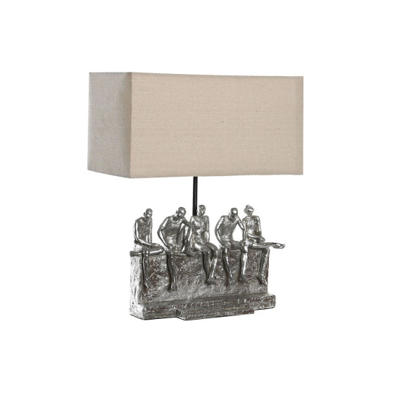 Desk lamp DKD Home Decor 36 x 21,5 x 43 cm Silver Beige Metal Resin 220 V 50 W