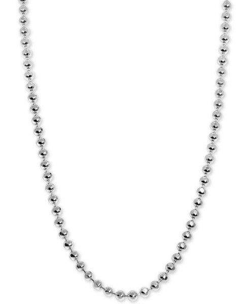 Beaded 16" Mini Chain Necklace in Sterling Silver