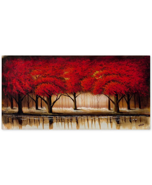 Rio 'Parade of Red Trees II' Canvas Art - 47" x 24"