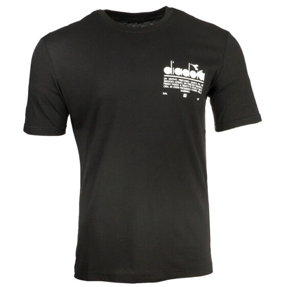 Diadora Manifesto Crew Neck Short Sleeve T-Shirt Mens Black Casual Tops 178208-8