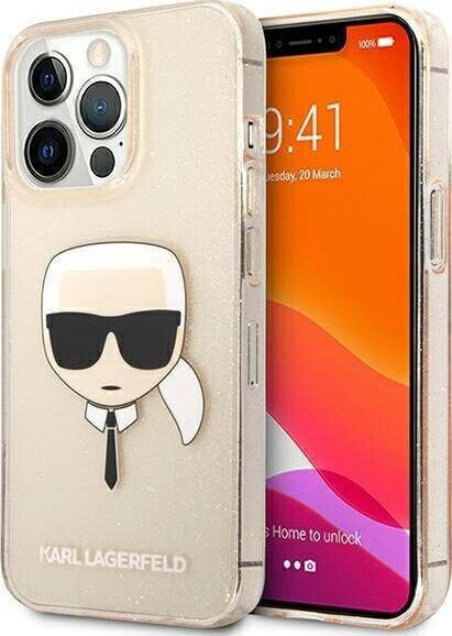 Karl Lagerfeld Etui Karl Lagerfeld KLHCP13XKHTUGLGO Apple iPhone 13 Pro Max złoty/gold hardcase Glitter Karl`s Head