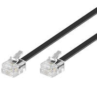 Wentronic 10m RJ-11 Cable - 10 m - RJ-11 - RJ-11 - Black - Male - Male