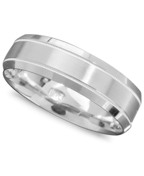 Кольцо Macy's 14k White Gold Engraved 6mm Band