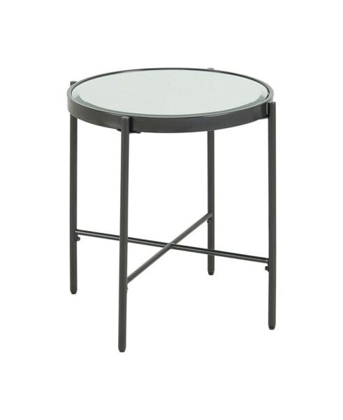 Carlo Round End Table with Glass Top