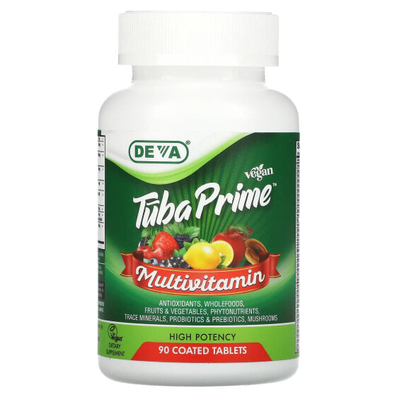 Tuba Prime Vegan Multivitamin, High Potency, 90 Coated Tablets