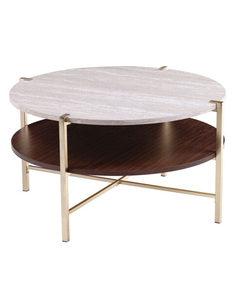 Valera Round Faux Marble Cocktail Table