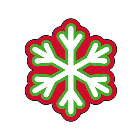 JIBBITZ Green And Red Snowflake Pin