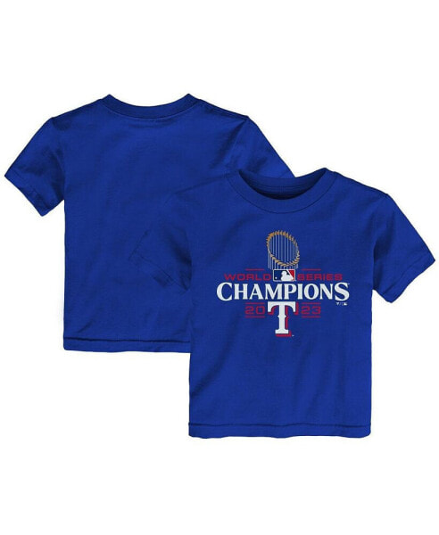 Toddler Boys and Girls Royal Texas Rangers 2023 World Series Champions Logo T-shirt