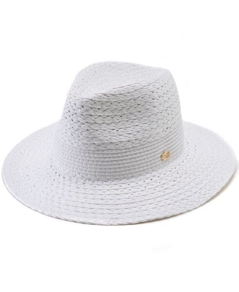 Straw Panama Hat with Icon Detail