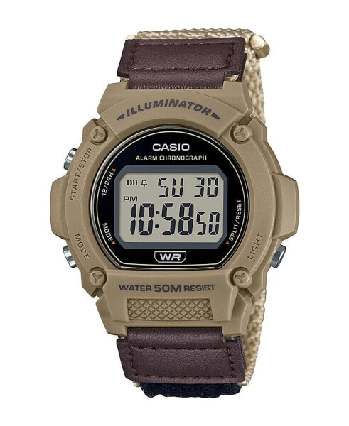 Men's Digital Tan Nylon Watch, 47.0mm, W219HB-5AV