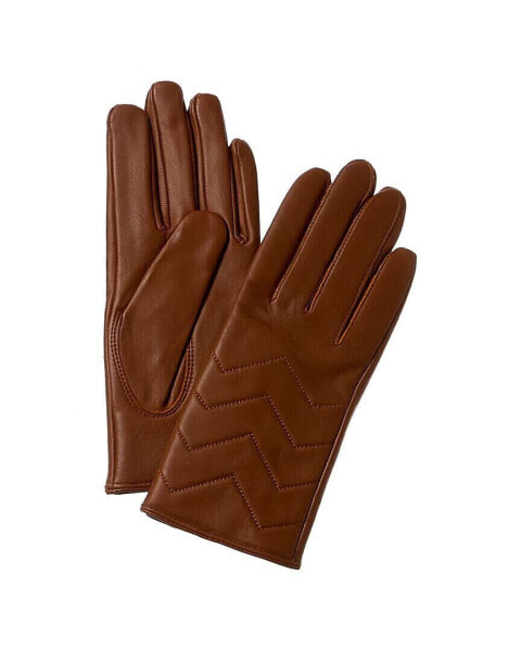 Phenix Quilted V Cashmere-Lined Leather Gloves Women's