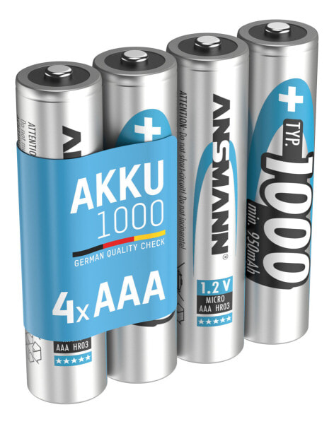 Ansmann Akkuzelle 1,2 V 1000 mAh R03-AAA-Micro HR03 4