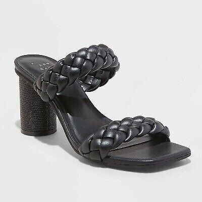 Women's Basil Mule Heels - A New Day Black 7.5