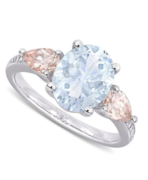 Кольцо Macy's Aquamarine Morganite & Diamond