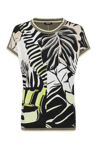 Women's 100% Cotton Short Sleeve Abstract Palm Print T-Shirt