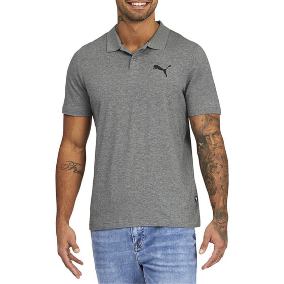 Puma Essentials Short Sleeve Polo Shirt Mens Grey Casual 58850903