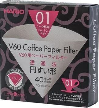 Hario Filtry papierowe Hario do dripa V60-01 40 sztuk