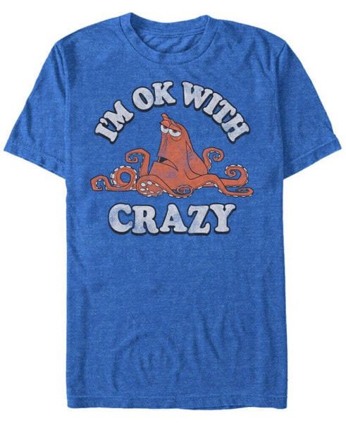 Disney Men's Finding Dory Hank Ok with Crazy, Short Sleeve T-Shirt