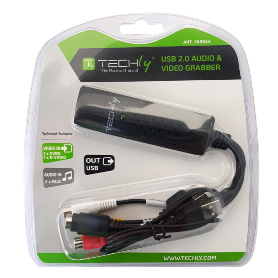 IC Intracom Techly I-USB-VIDEO-700TY - Black - Windows 10 - Windows 2000 - Windows 7 - Windows 8 - Windows Vista - Windows XP - 720 x 576 pixels - 720 x 480,720 x 576 pixels - NTSC - PAL - Composite + S-Video