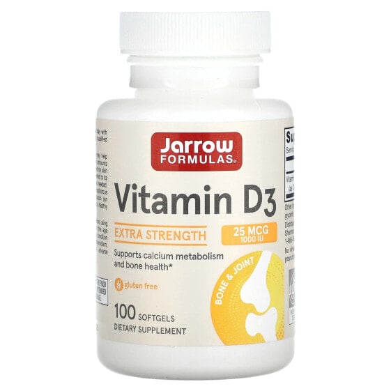 Витамины Jarrow Formulas Vitamin D3, Ultra Strength, 62.5 мкг (2,500 МЕ), 100 капсул