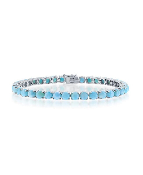 Sterling Silver 5mm Larimar Tennis Bracelet