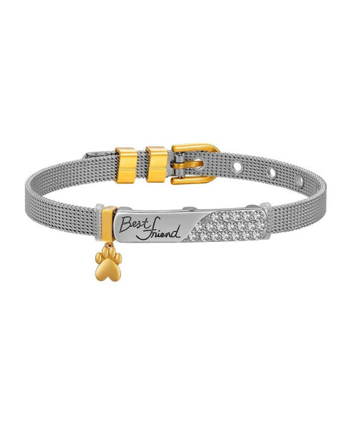 14K Gold-Plated Flash-Plated Paw Charm Bangle Bracelet