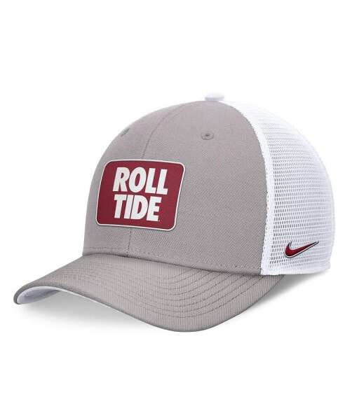 Men's Gray/White Alabama Crimson Tide Local Rise Trucker Adjustable Hat