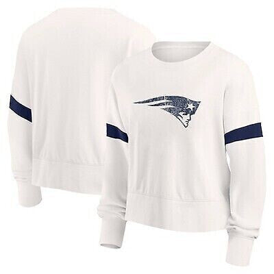 NFL New England Patriots Women's Primary Antique Long Sleeve Crew Fleece