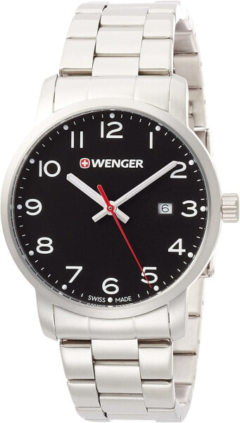 WENGER Men's Avenue Watch Waterproof 100 m/10 ATM Diameter 42 mm Analogue Quartz Stainless Steel Swiss Made