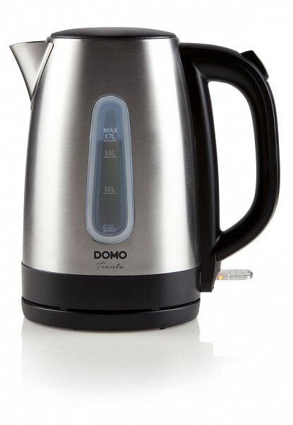 Электрический чайник DOMO DO496WK - 1,7 л - 2200 Вт - Нержавеющая сталь - Индикатор уровня воды - Беспроводной