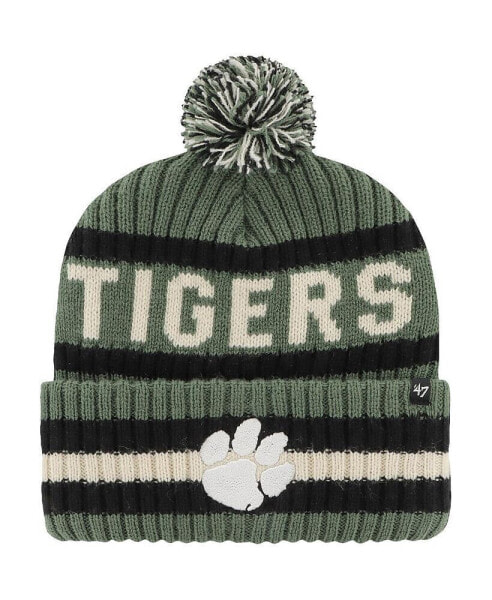 Men's Green Clemson Tigers OHT Military-Inspired Appreciation Bering Cuffed Knit Hat with Pom