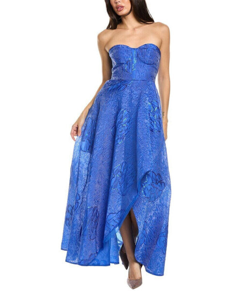 Ml Monique Lhuillier Ayla Jacquard Gown Women's Blue 2