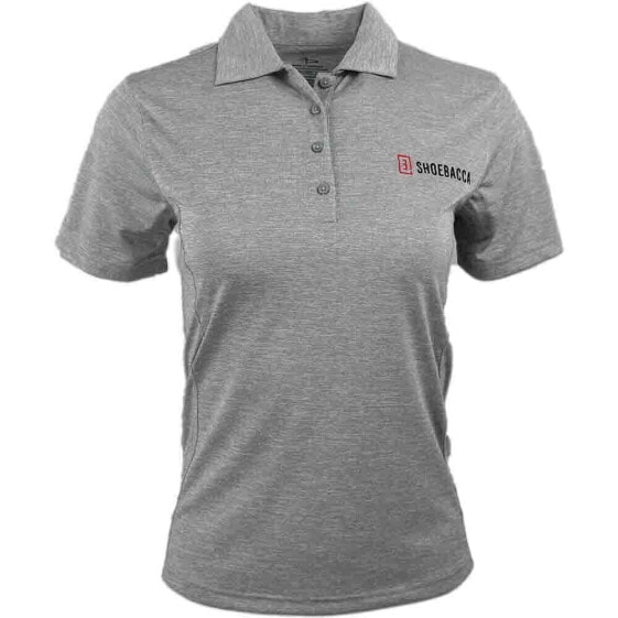 SHOEBACCA Solid Heather Short Sleeve Polo Shirt Womens Grey Casual P2013-STG-SB